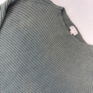 Him & Thread Green Ribbed Knit Sweater Long Sleeve Crew Neck Casual M